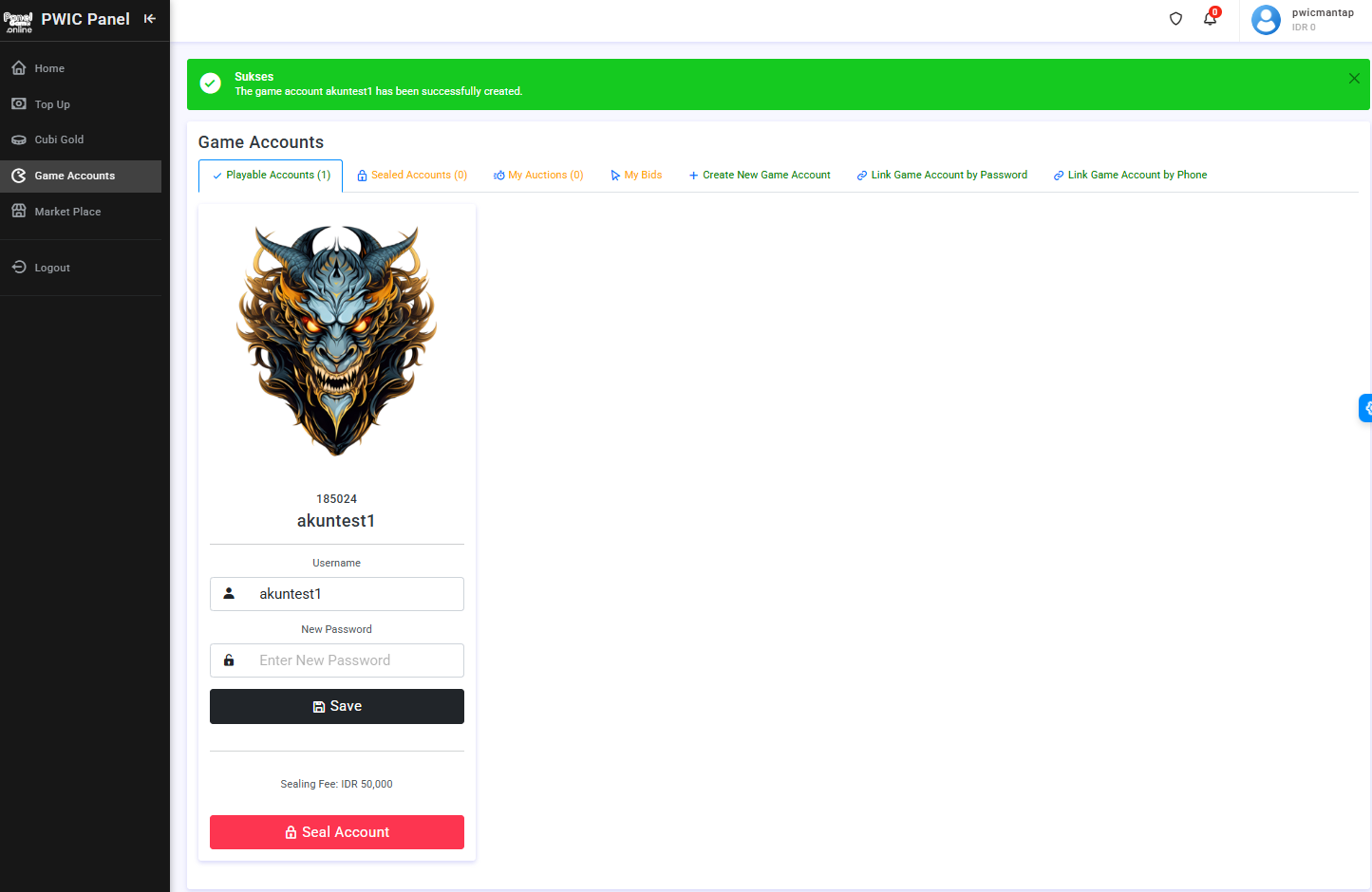 Step 3 - pendaftaran berhasil
